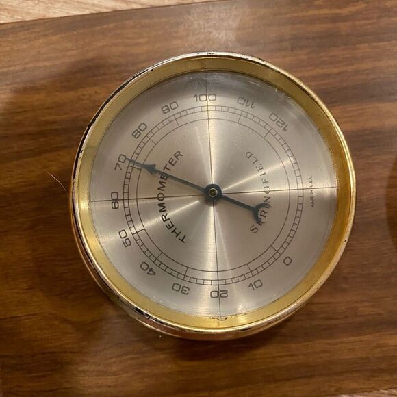 Vintage Springfield Weather Instrument Panel Barometer Temperature Humidity Wall - Picture 2 of 13